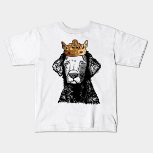 Curly-Coated Retriever Dog King Queen Wearing Crown Kids T-Shirt